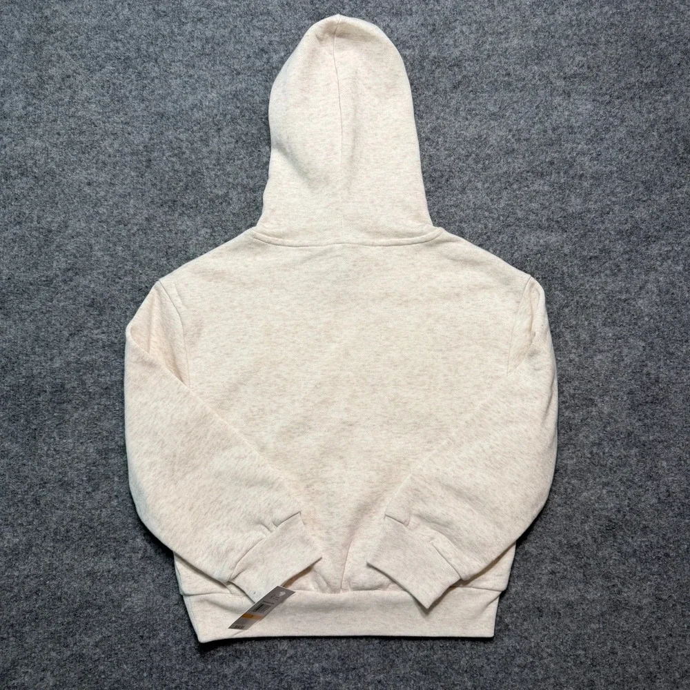 GAP KIDS Girls Logo Hoodie Sweatshirt Beige Pink Size 7 NWT